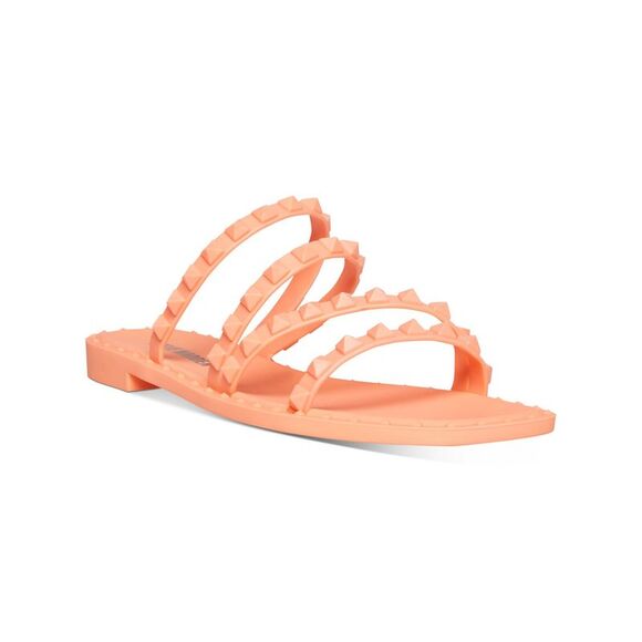 NWT STEVE MADDEN Womens Orange Skyler-j Block Heel Slip On Slide Sandals 6 M - Picture 1 of 5